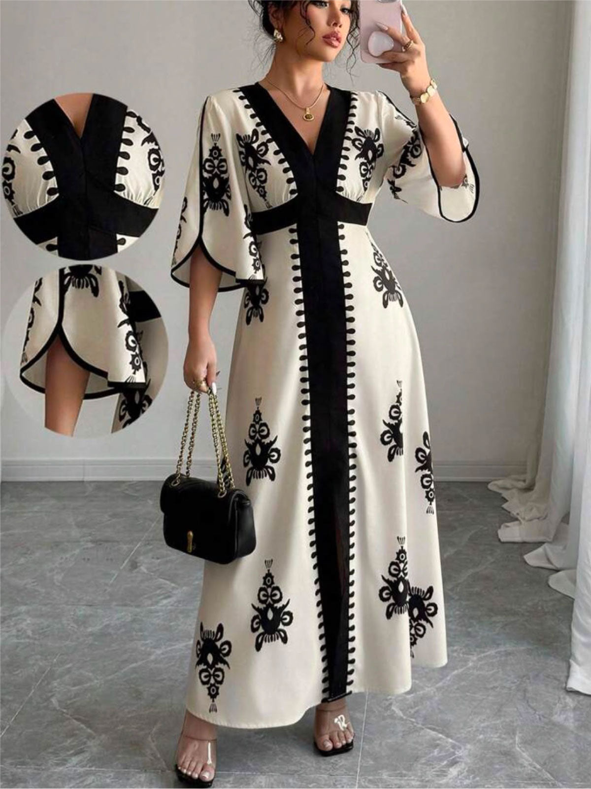 Black & White Long Frock – DS07