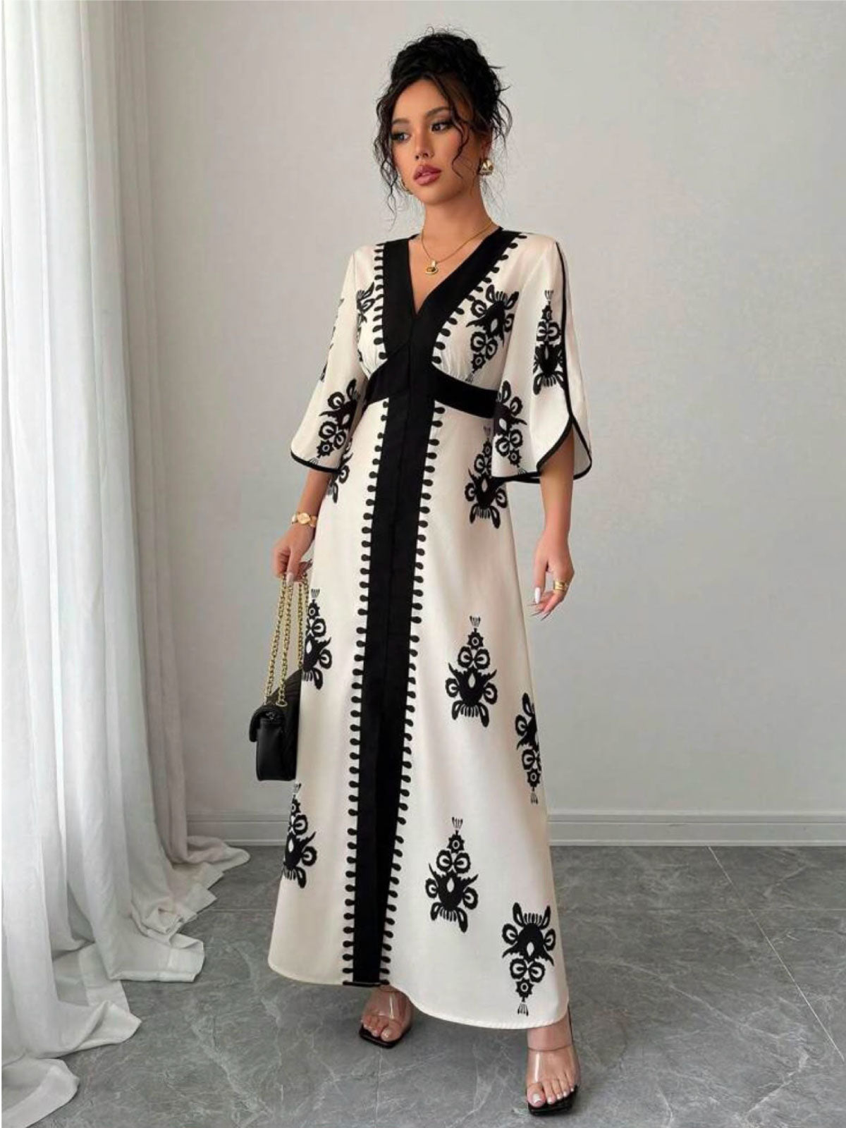 Black & White Long Frock – DS07