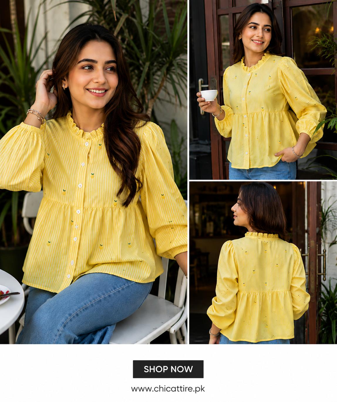Yellow Striped Cotton Top